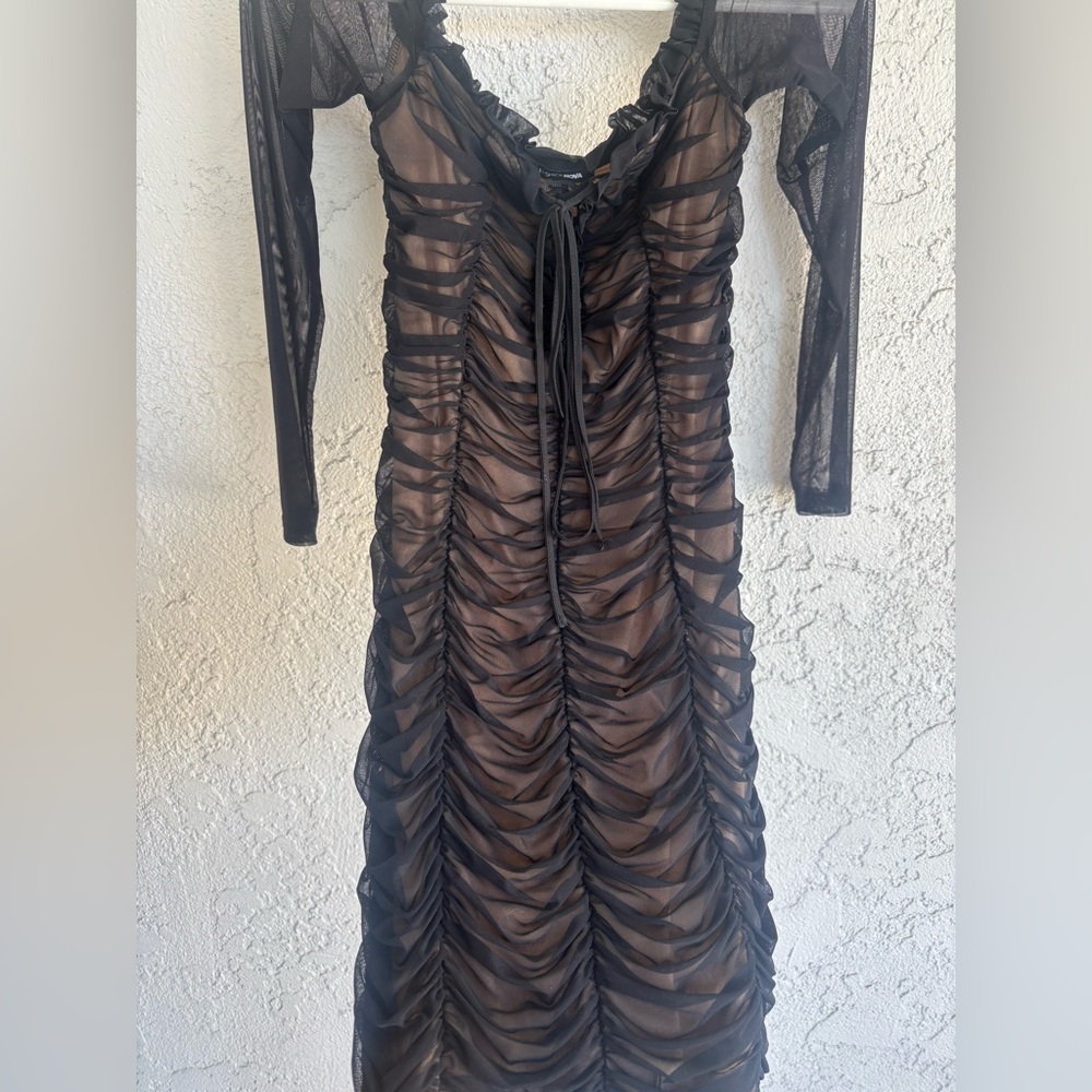 Black Ruched Club Dress